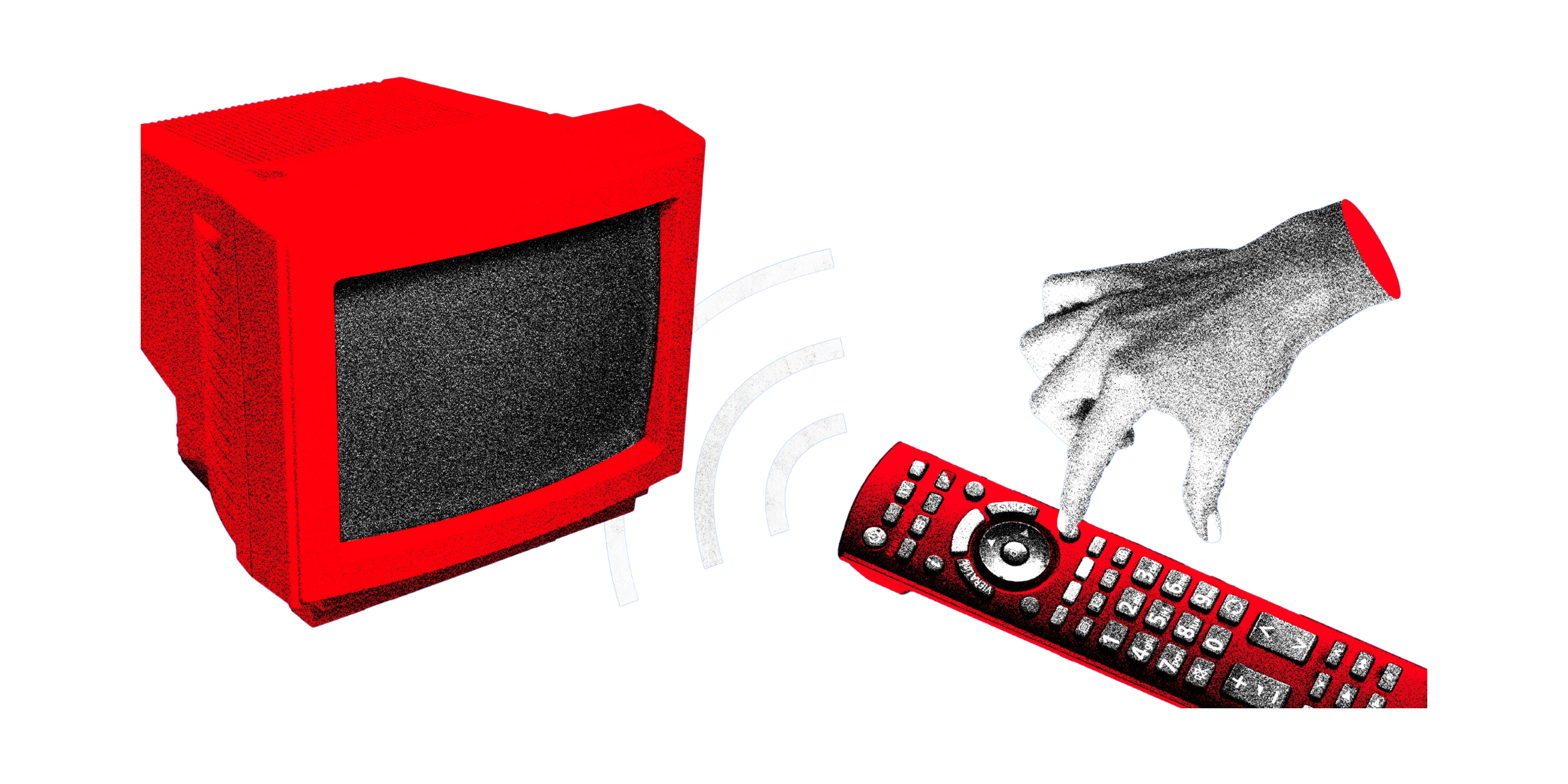Web design · televizor și telecomandă · visual editorial Kenzy Media